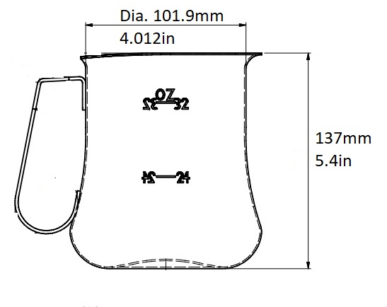 rattleware 40 oz Graduated Bell Pitcher, 07247 - Image 2