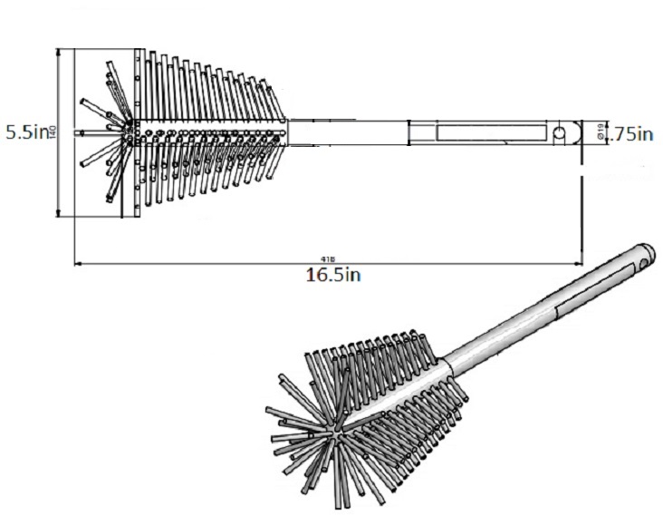 rattleware Brush, 15", White, RW319 - Image 2