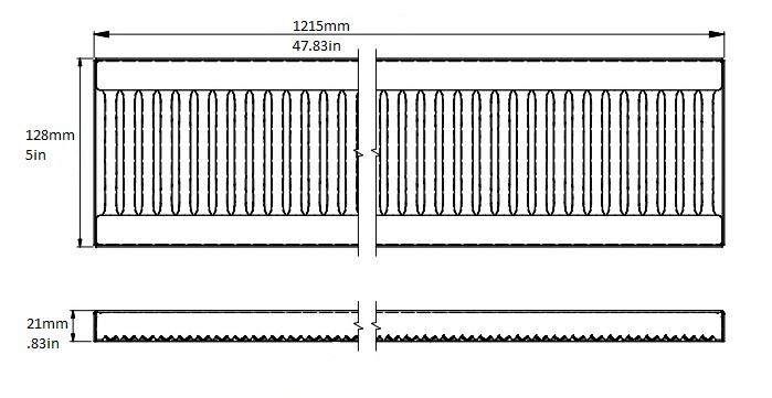 rattleware Drip Tray 5"x47.8"x0.75" - Spacious Drip Tray - RW253 - Image 2
