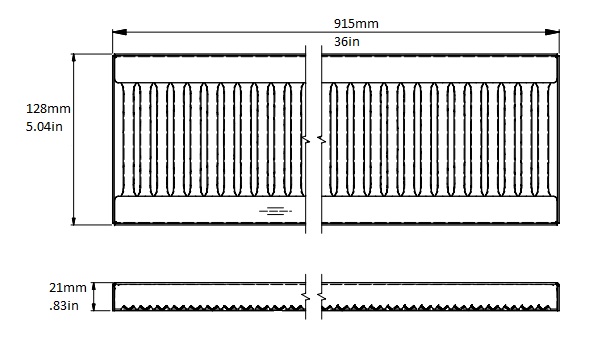 rattleware Drip Tray 5"x36"x0.75" - RW252 - Image 2