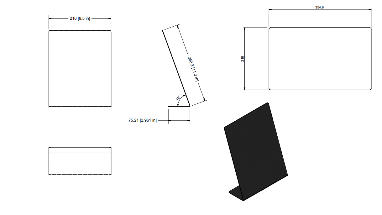 rattleware Black Write-On Board 8.5"x11" - 06762 - Image 2