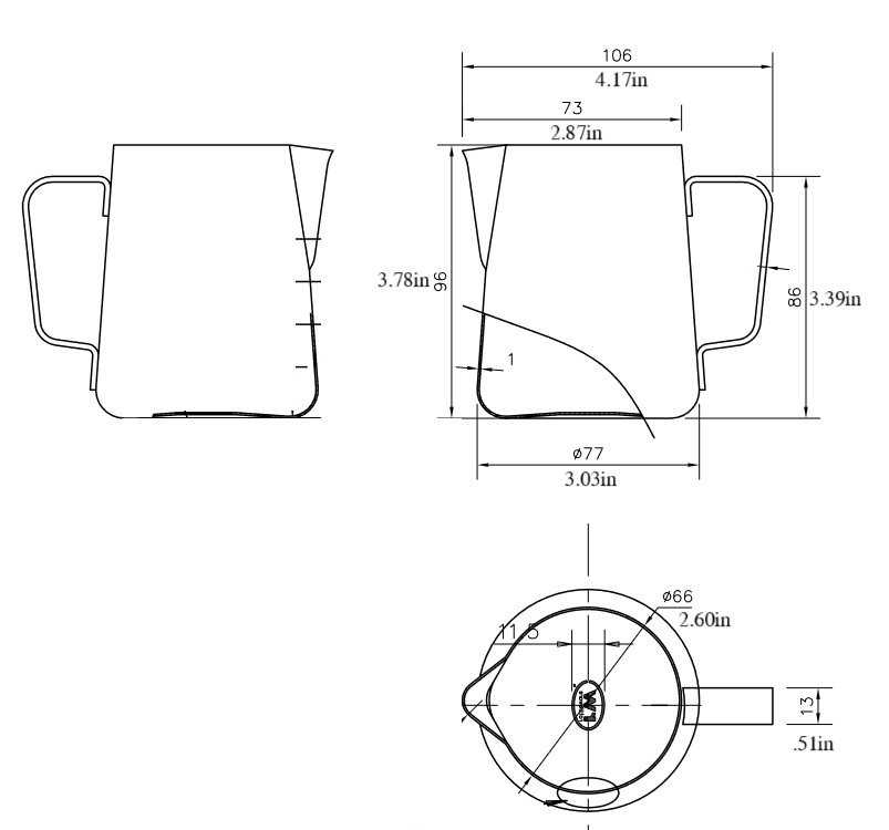 rattleware 12 oz Etched Macchiato Pitcher - 807000 - Image 4
