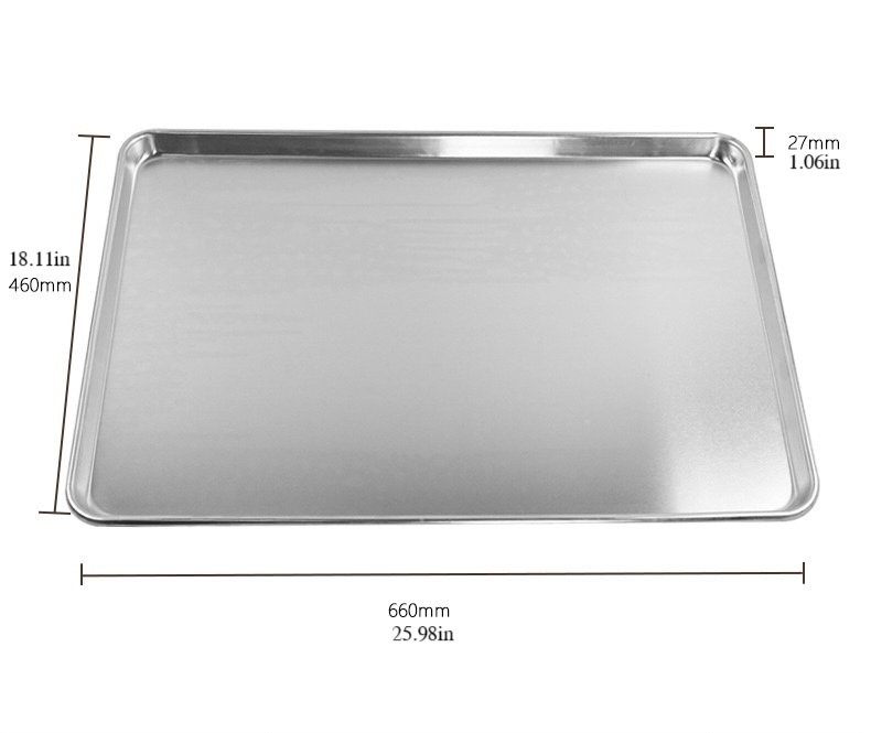 Quality Industries Baking Tray, Aluminum, 660x460x27 mm, ~26x18x1 in - Image 2