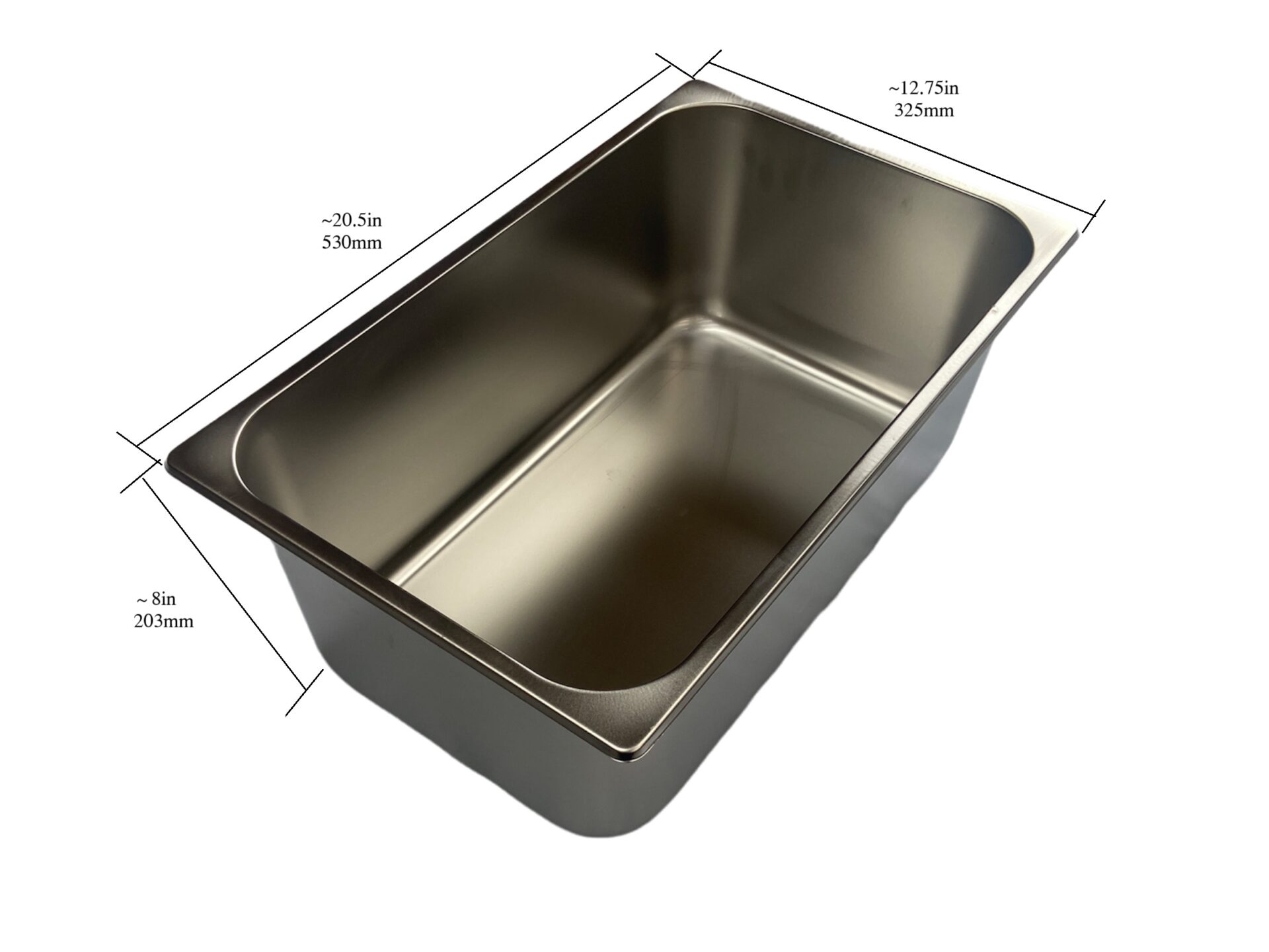Quality Industries 1/1 Pan, Stainless Steel, 8in Deep, for Steam Table - Image 2