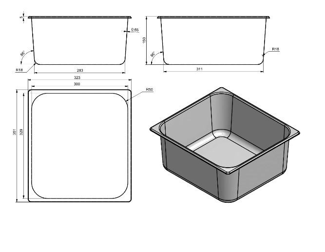 Quality Industries S/S 2/3 SIZE 6" DEEP - Image 2