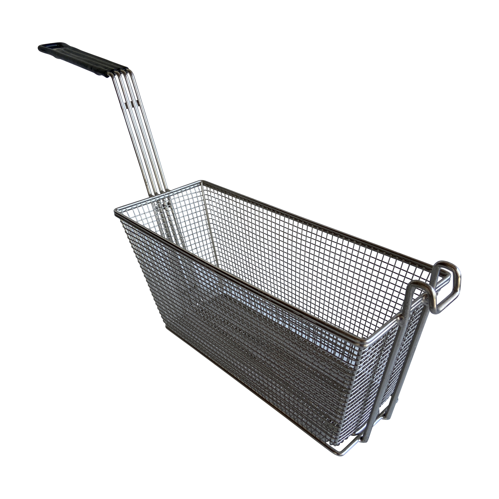 Quality Industries Fry Basket, Stainless Steel, Counter Fryer, Black Handle, 344x140x155 (mm)