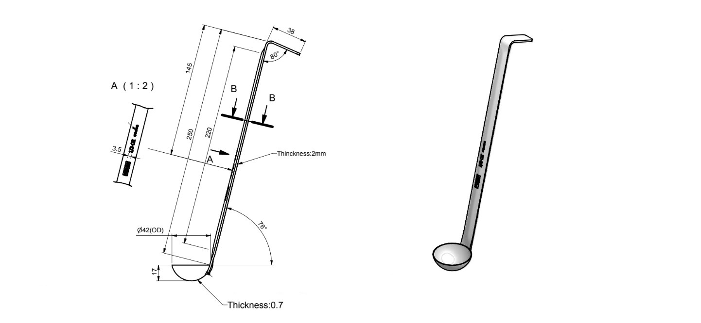 Quality Industries Stainless Steel Ladle, 0.5oz Serving Tool, 10.5in, 461301 - Image 2