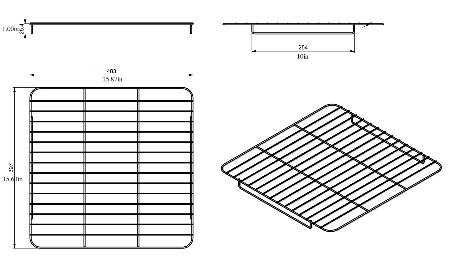 Quality Industries Display Rack, Stainless Steel, for Chicken, 403x397mm, 15.9x15.6in - Image 6
