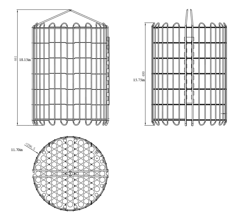 Quality Industries Fry Basket, Stainless Steel, Clamshell, 6HD, 297mm Diameter, 400mm Height - Image 3