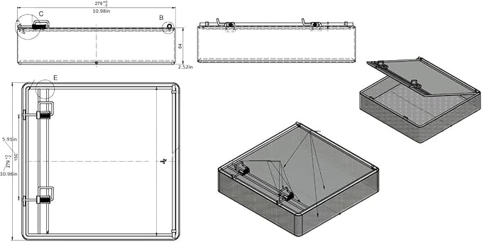 Quality Industries Parts Washing Basket, Stainless Steel Mesh, Double Locking, 279x279x64 mm, (11x11x2.5 in) - Image 3