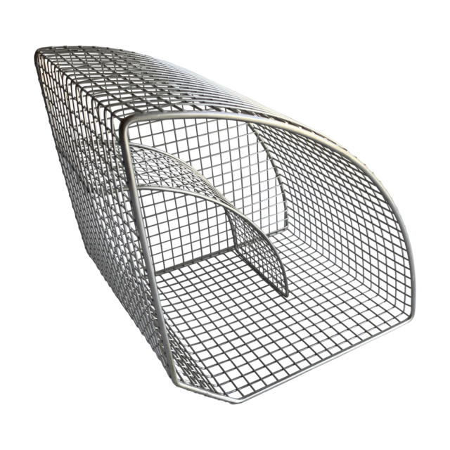 Quality Industries Parts Washing Basket, Quarter Round, Stainless Steel, 223mm Radius, 192mm Height