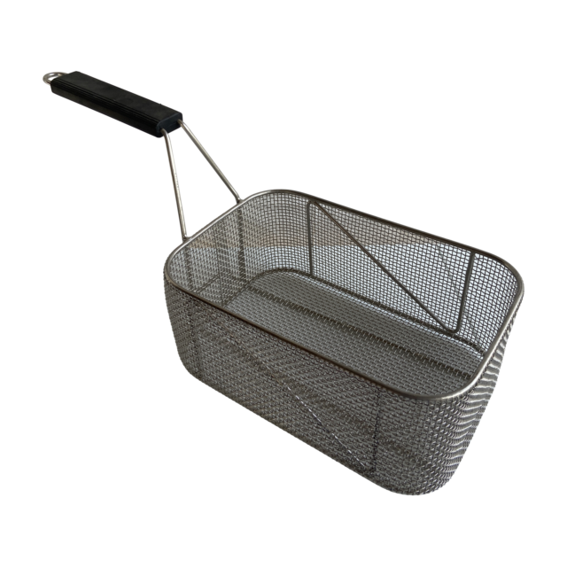Quality Industries Fry Basket, Stainless Steel, Rounded Corners, 295x200x125 (mm)