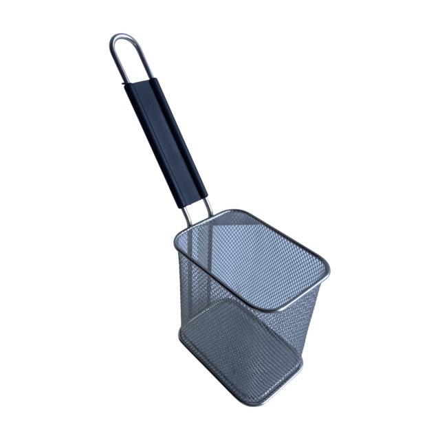 Quality Industries Pasta Basket, Stainless Steel, Rectangular, Black Handle, 135x95x145 (mm)