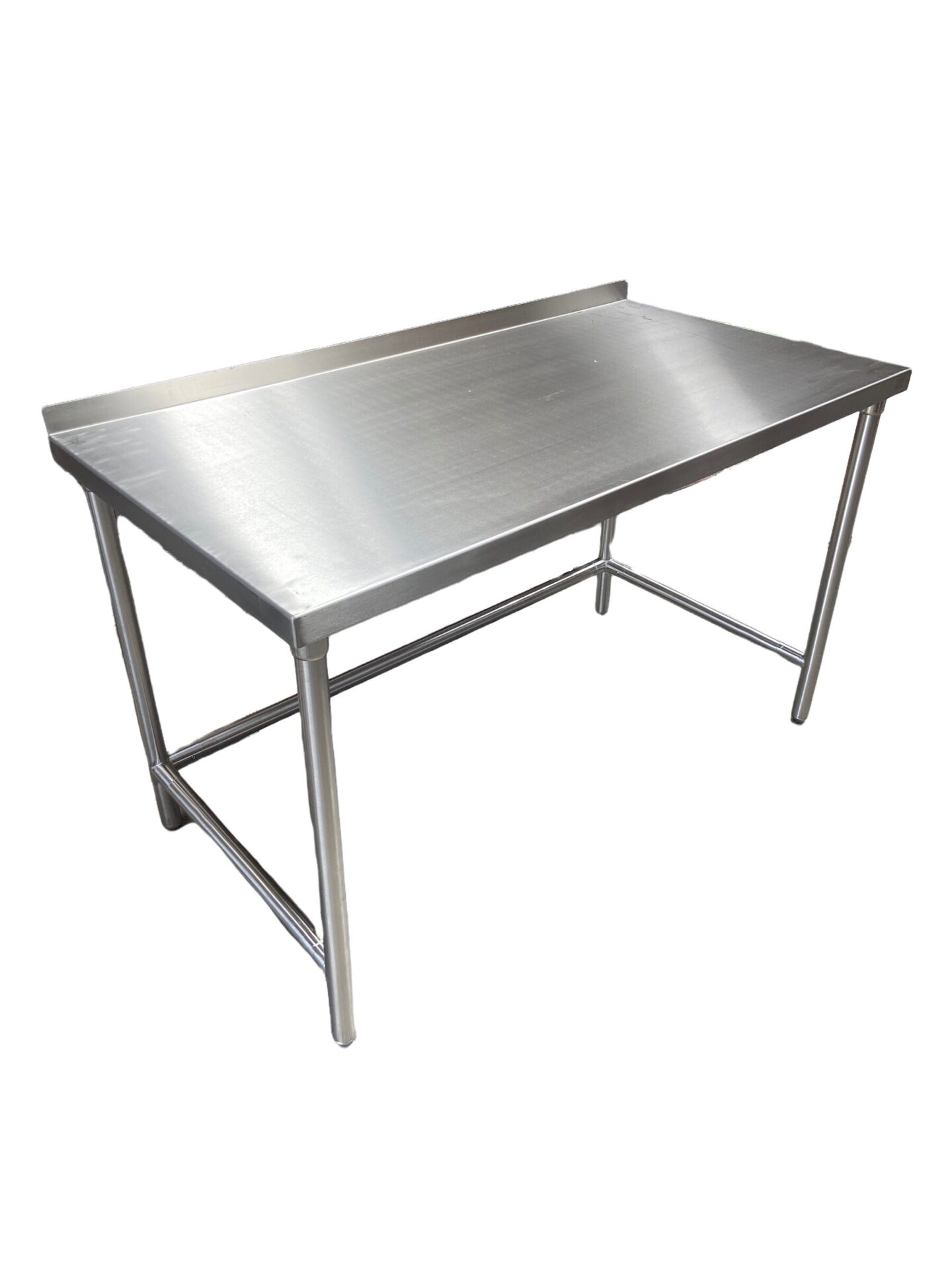 Quality Industries Table, Flat Top, 57" x 30", 3" Backsplash, Stainless Steel - Commercial Kitchen Appliance