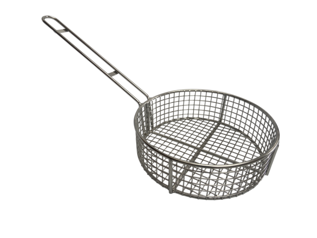 Quality Industries Fry Basket, Stainless Steel, Round, 307mm Diameter, 80mm Height