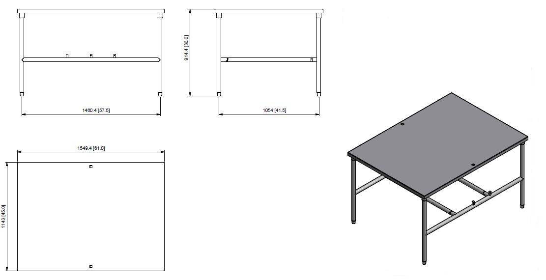 Quality Industries Table, Flat Top, 61" x 45", Stainless Steel - Commercial Kitchen Appliance - Image 2