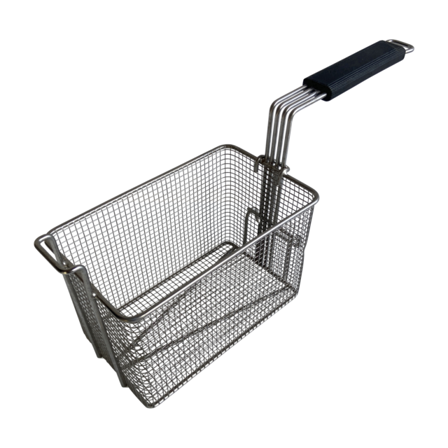 Quality Industries Fry Basket, Stainless Steel, Black Handle, 250x150x160 (mm)