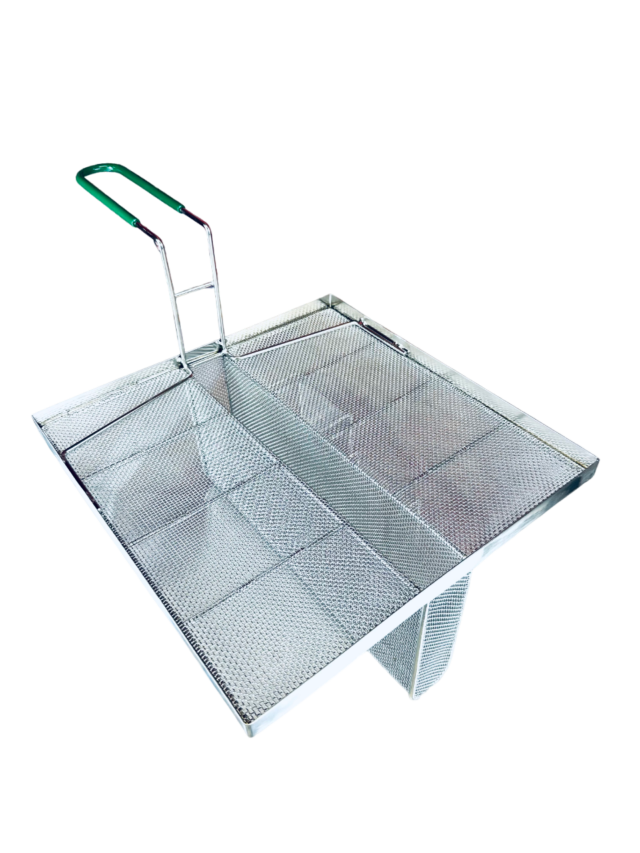 Quality Industries Stainless Steel Sediment Tray, 350mmx355mm, 178mmx51mm Offset, Green Handle
