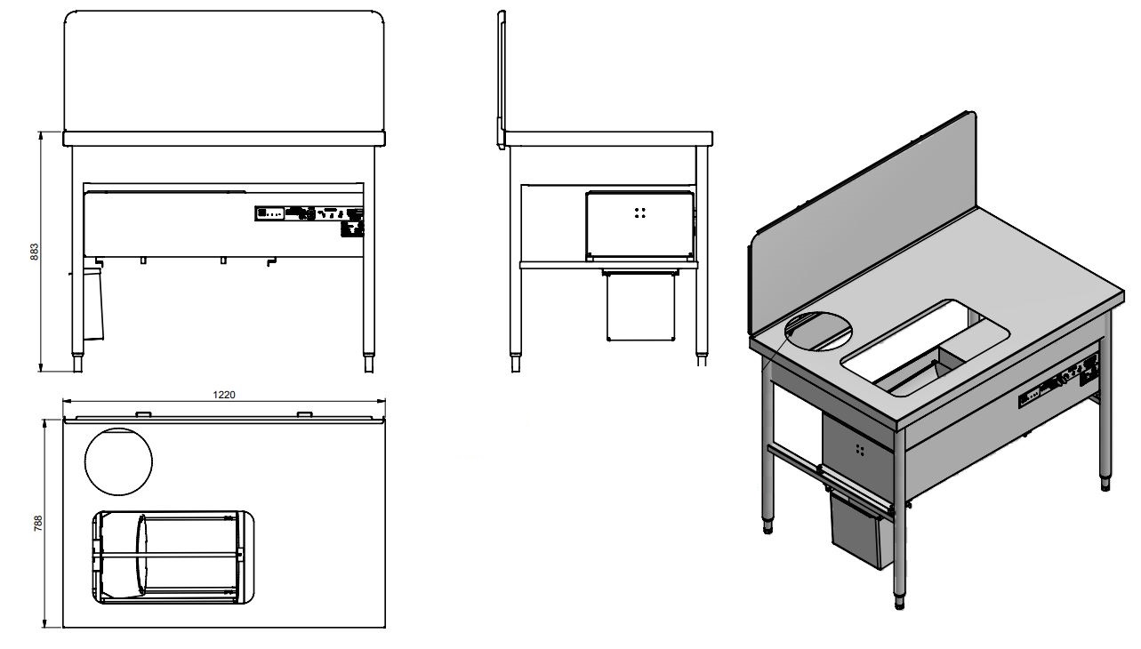 Quality Industries 48" FMBR Sifter Table wBackpanel 120VRH - Image 3