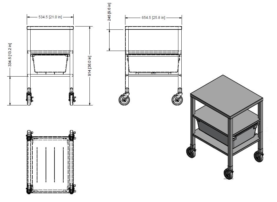 Quality Industries Rack 21" x25.8" x36" with 2 Layers, S/S - Image 3