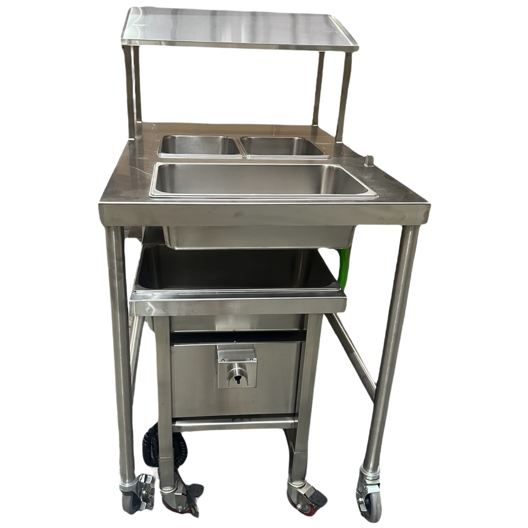 Quality Industries Sifter Table, Tall, 43.5" x 29" x 55", SS, Swiveled Caster Kit with Brakes - Commercial Kitchen Appliance - Image 5