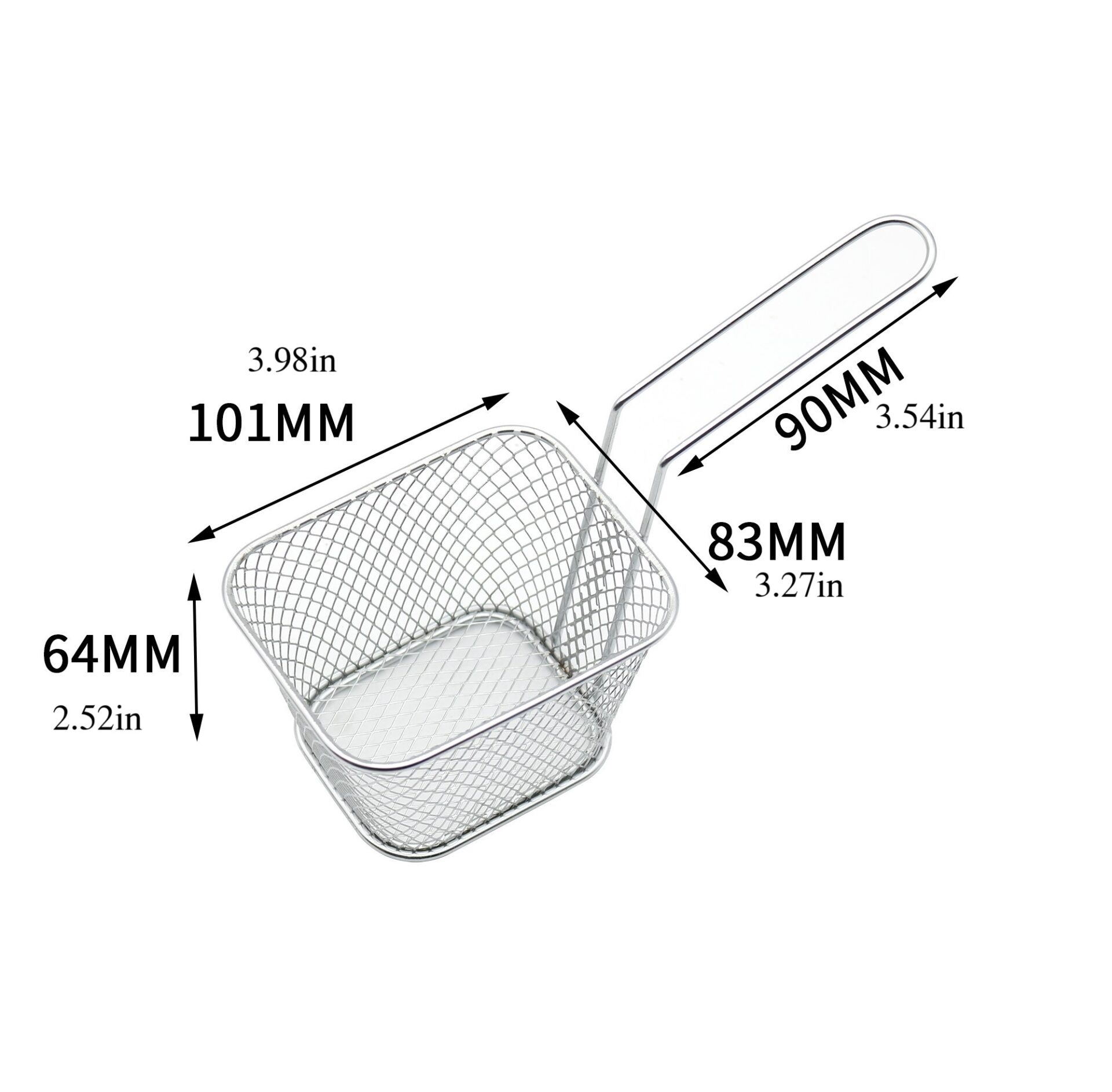 Quality Industries Rectangular Mini Serving Basket, Fryer Basket, Economy - Image 2