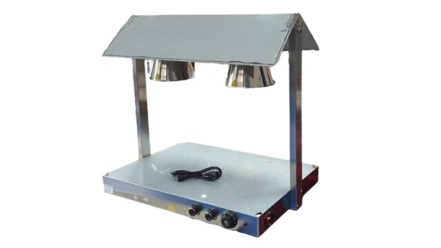 Quality Industries Double Head Food Warmer Light - 2x 375W, 110V, Free-Standing