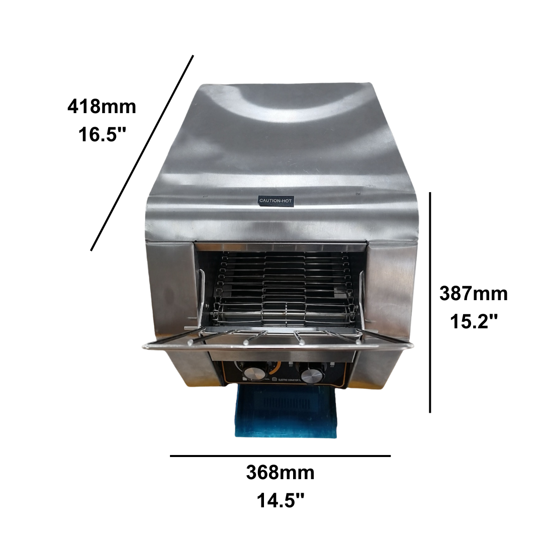 Quality Industries Stainless Steel Conveyor Toaster - 6-Gear Adjustable, 16.5x14.5x15.2in - Image 4