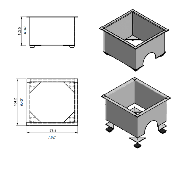 rattleware Pitcher Rinser Holder, Square Stainless Steel, 7.02x4.04x6.46in - 32702