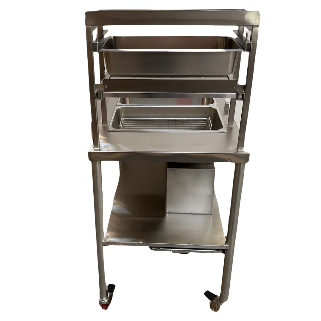 Quality Industries Sifter Table, Manual, 36" x 25" x 56.5", Hand Crank, Stainless Steel, Swiveled Caster Kit with Brakes - Commercial Kitchen Supply - Image 6