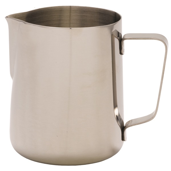 rattleware 12oz Latte Art Pitcher with RW Logo, Stainless Steel, 07000