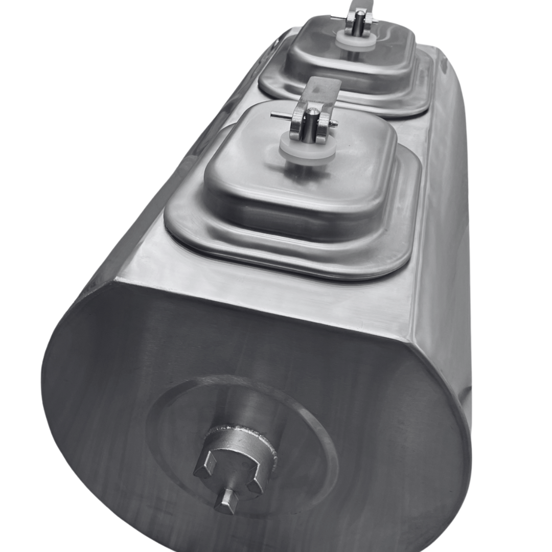 Quality Industries Double Drum with Lid, Stainless Steel Marinators, 32.76x16.76in - Image 4